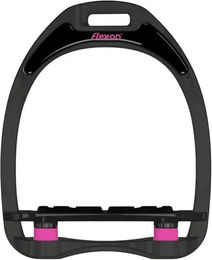 Flex-On Aluminium Steigbügel Plat Grip Schwarz/Schwarz/Rosa – Bild 1 von 1