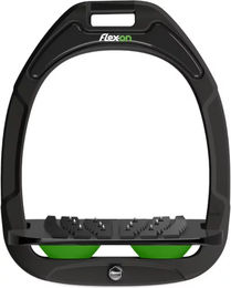 Flex-On Aluminium Steigbügel Schräg mit Grip in Schwarz/Schwarz/Grün – Bild 1 von 1