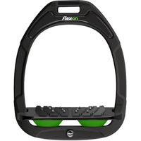 Produktbild von Flex-On Aluminium Steigbügel Schräg mit Grip in Schwarz/Schwarz/Grün