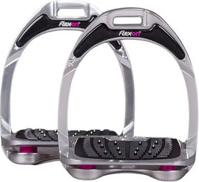 Flex-On Aluminium Steigbügel Ultra-Grip Grau Rosa – Bild 1 von 1