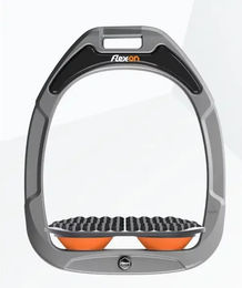 Flex-On Endurance Steigbügel aus Green Composite in Aluminium Grau/Orange – Bild 1 von 1
