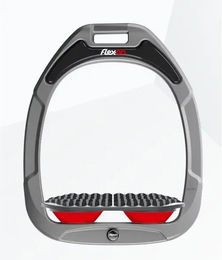 Flex-On Endurance Steigbügel aus Green Composite in Aluminium Grau Rot – Bild 1 von 1
