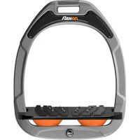 Produktbild von Flex-on Ergonomische Ultra Grip Aluminium-Steigbügel in Schwarz-Orange aus Green Composite