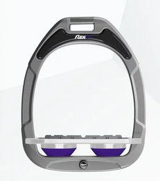 Flex-On Flach Grip Steigbügel aus Composite in Grün und Lila – Bild 1 von 1