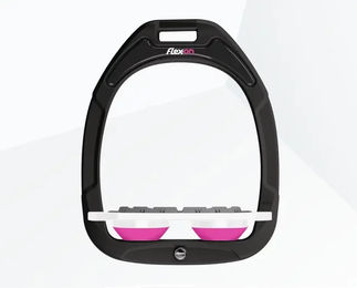Flex-On Flache Grip Steigbügel Green Composite in Grün/Weiß/Rose – Bild 1 von 1