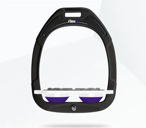 Flex-On Flache Grip Steigbügel Green Composite in Grün Weiß Violett – Bild 1 von 1