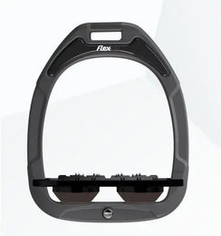 Flex-On Flache Steigbügel Ultra Grip Green Composite Anthrazit Schwarz Braun – Bild 1 von 1