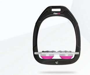 Flex-On Flache Steigbügel Ultra Grip Green Composite in Grün Grau Rosa – Bild 1 von 1