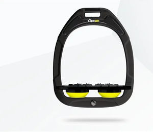 Flex-On Flache Steigbügel Ultra Grip Green Composite in Grün Schwarz Gelb – Bild 1 von 1