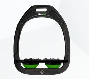 Flex-On Flache Steigbügel Ultra Grip Green Composite Schwarz/Grün – Bild 1 von 1