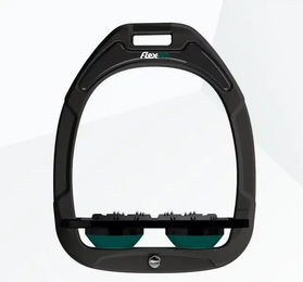 Flex-On Flache Steigbügel Ultra Grip Green Composite Schwarz/Grün – Bild 1 von 1