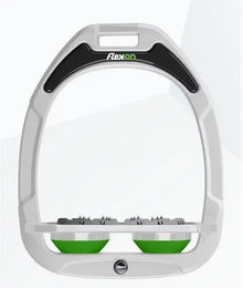 Flex-On Flache Steigbügel Ultra Grip Green Composite Weiß Grau Grün – Bild 1 von 1