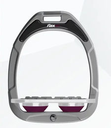 Flex-On Flachgrip-Steigbügel Green Composite aus Aluminium in den Farben Gris und Prune – Bild 1 von 1