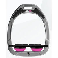 Produktbild von Flex-On Flat Grip Steigbügel aus Green Composite in Alu Schwarz Rosa