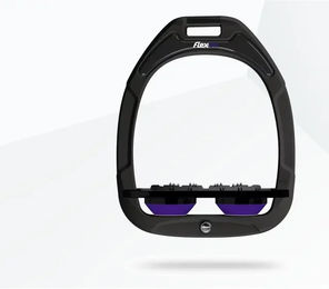 Flex-On Flat Ultra Grip Steigbügel Composite Grün Schwarz Violett – Bild 1 von 1