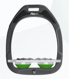 Flex-On Flat Ultra Grip Steigbügel Green Composite Anthrazit Grau Grün – Bild 1 von 1