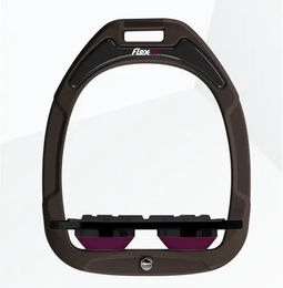 Flex-On Green Composite Flache Grip Steigbügel in Braun Schwarz Lila – Bild 1 von 1