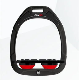 Flex-On Green Composite Flache Grip Steigbügel Schwarz Rot – Bild 1 von 1