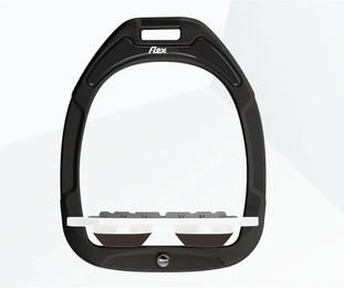 Flex-On Green Composite Flache Grip Steigbügel Schwarz Weiß Braun – Bild 1 von 1