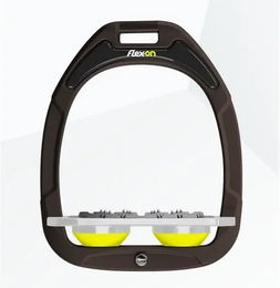 Flex-On Green Composite Flache Steigbügel Ultra Grip Braun Grau Gelb – Bild 1 von 1