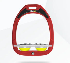 Flex-On Green Composite Flache Steigbügel Ultra Grip Rot Grau Gelb – Bild 1 von 1