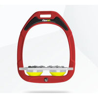 Produktbild von Flex-On Green Composite Flache Steigbügel Ultra Grip Rot Grau Gelb