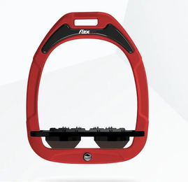 Flex-On Green Composite Flache Steigbügel Ultra Grip Rot Schwarz Braun – Bild 1 von 1