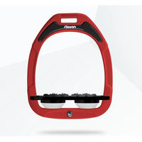 Produktbild von Flex-On Green Composite Flache Steigbügel Ultra Grip Rot Schwarz Weiß