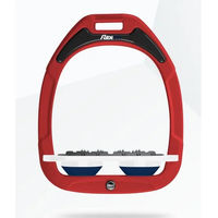 Produktbild von Flex-On Green Composite Flache Steigbügel Ultra Grip Rot Weiß Marine