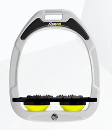 Flex-On Green Composite Flache Steigbügel Ultra Grip Weiß Schwarz Gelb – Bild 1 von 1