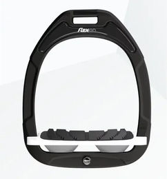 Flex-On Green Composite Gelenkige Steigbügel mit Grip in Schwarz Weiß Grau für Pferde – Bild 1 von 1