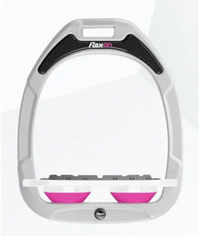Flex-On Green Composite Reitgurt mit geradem Grip in Weiß/Weiß/Rosa – Bild 1 von 1