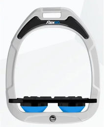 Flex-On Green Composite Sattel mit flachem Grip in Weiß/Schwarz/Blau – Bild 1 von 1