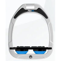 Produktbild von Flex-On Green Composite Sattel mit flachem Grip in Weiß/Schwarz/Blau