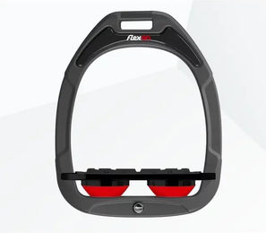 Flex-On Green Composite Steigbügel mit Gerade Grip in Anthrazit Schwarz Rot – Bild 1 von 1