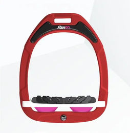 Flex-On Green Composite Steigbügel mit Neigung Rot Weiß Rosa – Bild 1 von 1