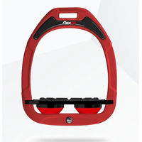 Produktbild von Flex-on Green Composite Steigbügel mit Platte Grip in Rot Schwarz Rot