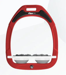 Flex-On Green Composite Steigbügel Ultra Grip Plattiert Rot Weiß Grau – Bild 1 von 1