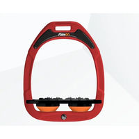 Produktbild von Flex-On Green Composite Ultra Grip Steigbügel Platte Rot Schwarz Orange