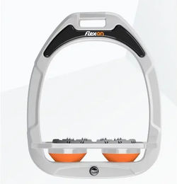 Flex-On Green Composite Ultra Grip Steigbügel Platte Weiß Grau Orange – Bild 1 von 1