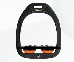 Flex-On Green Composite Ultra Grip Steigbügel Schwarz-Orange – Bild 1 von 1