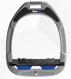 Flex-On Grip Steigbügel aus Aluminium in Schwarz/Blau mit Neigung und Green Composite Technologie – Bild 1 von 1