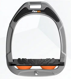 Flex-On Grip Steigbügel aus Green Composite in Aluminium Grau Orange – Bild 1 von 1