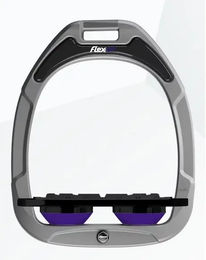 Flex-On Grip Steigbügel aus Green Composite in Silber/Alu mit Schwarz/Violett – Bild 1 von 1