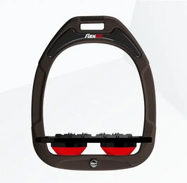 Flex-on Pferde Steigbügel Ultra Grip Green Composite in Braun Schwarz Rot – Bild 1 von 1