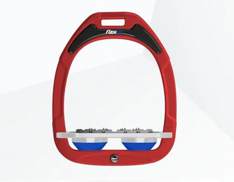 Flex-on Plat Ultra Grip Composite Reitgurt in Rot Grau Blau – Bild 1 von 1