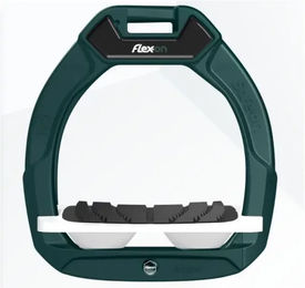 Flex-On Safe-On Reit-Sicherheitssättel Steigbügel mit Grip in Grün/Weiß – Bild 1 von 1