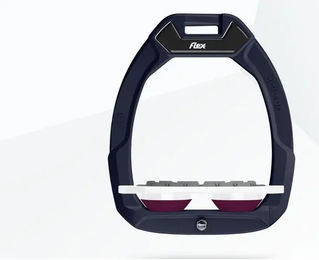 Flex-On Safe-On Reit-Sicherheitssteigbügel Flat Grip Braun Weiß Lila – Bild 1 von 1