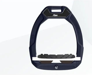 Flex-On Safe-On Reit-Sicherheitssteigbügel mit Neigungsgriff in Braun/Weiß/Braun – Bild 1 von 1