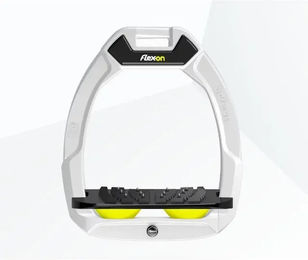 Flex-On Safe-On Reit-Sicherheitssteigbügel mit Neigungsverstellung und Ultra Grip in Weiß/Schwarz/Schwarz – Bild 1 von 1